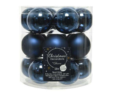 BOITE 18 BOULES VERRE BRILLANT, MAT bleu nuit  Inconnu