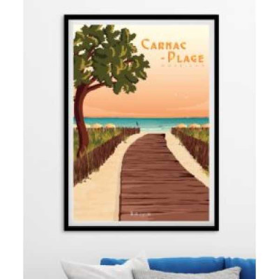 AFFICHE  Carnac plage HORTENSE