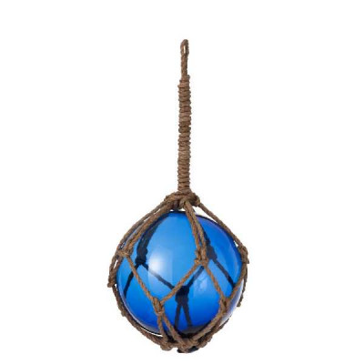 BOULE FILET VERRE BLEU L (20X20X20C   Jolipa