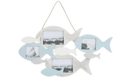 CADRE POISSON PIN BLEU 55X30X2CM   Jolipa