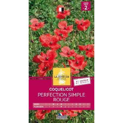 COQUELICOT PERFECTION SIMPLE ROU  Code prix 2 La Semeuse