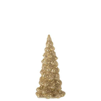 SAPIN GIVRE VERRE BR OR S (10X10X20   Jolipa