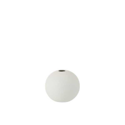 VASE BOULE CERAM BLANC MAT S (12.3X   Jolipa