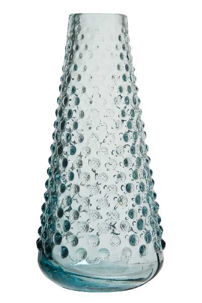 VASE BULLES HAUT VER BLEU G 11X11X2   Jolipa