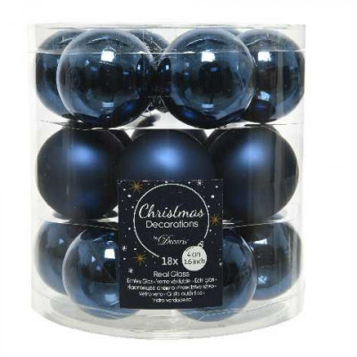 BOITE 18 BOULES VERRE BRILLANT, MAT bleu nuit  Inconnu