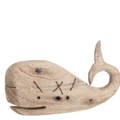 BALEINE BOIS NATUREL (22X6X13CM)   Jolipa