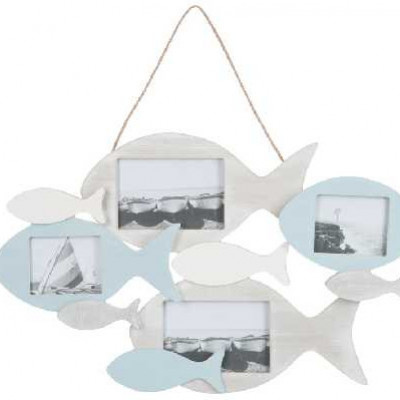 CADRE POISSON PIN BLEU 55X30X2CM   Jolipa