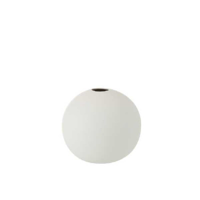 VASE BOULE CERAM BLANC MAT M (18.3X   Jolipa