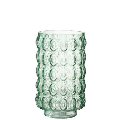 VASE BULLES VERRE VERT CL L (18.5X1   Jolipa